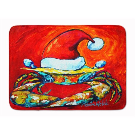 Carolines Treasures Crab in Santa Hat Santa Claws Machine Washable Memory Foam Mat MW1169RUG